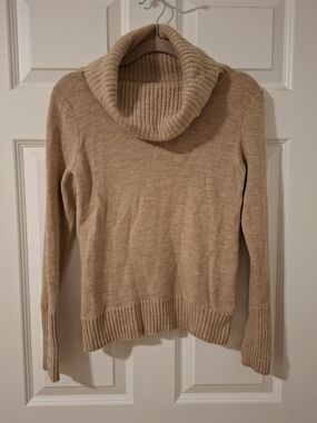 Tweeds 100% Italian Merino Wool Cowl Neck Sweater with Button Cuffs, Size M
